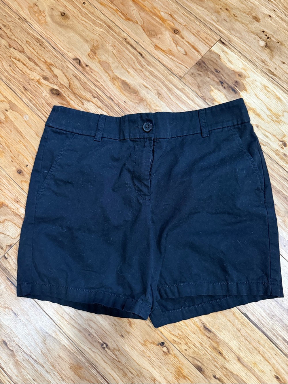 LOFT Black Cotton Blend Bermuda Shorts